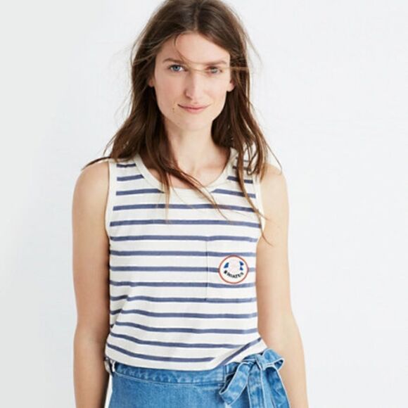 Madewell Striped Hiatus Tank Top - Picture 1 of 9
